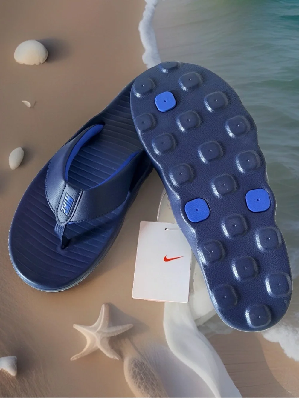 Nike Marina Men's Size 10 Flip-Flop Sandals. Midnight Navy Blue. New In Box